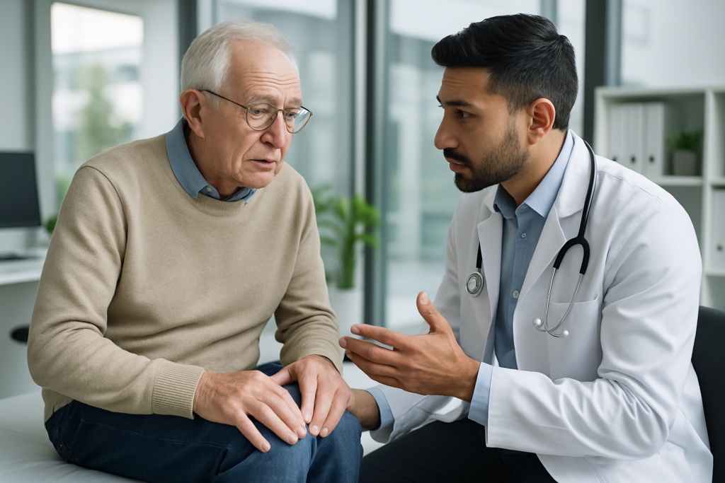 Doctor consulting patient about arthritis treatment 2026